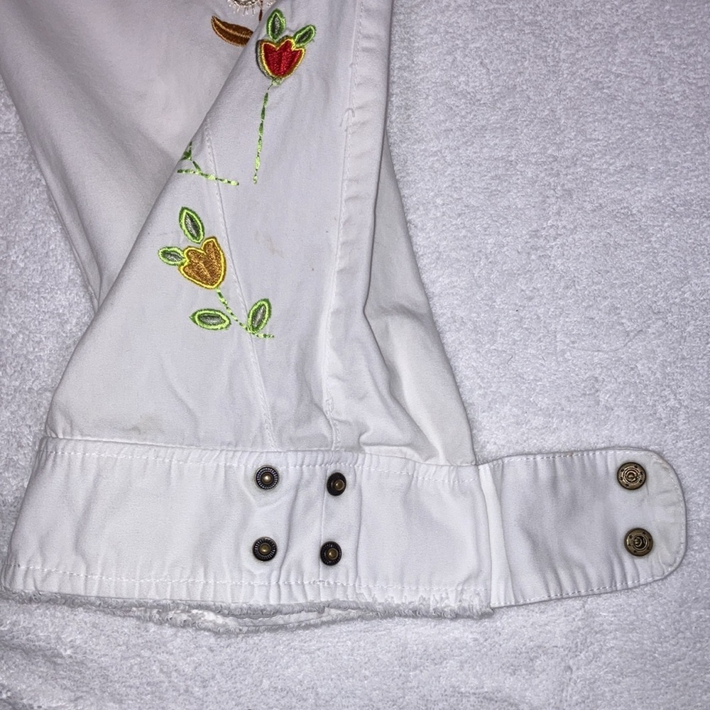 Vintage Mary-Kate and Ashley white embroidered white capris size 16 - Picture 4 of 8